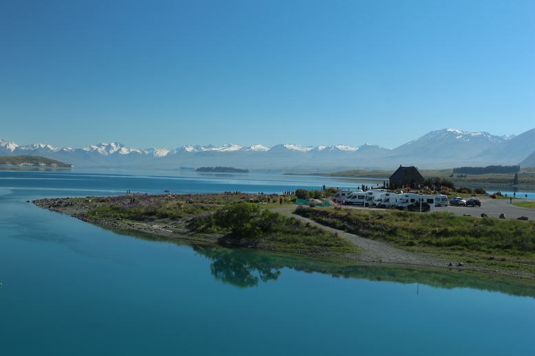 Lake Tekapo und Church of the good old Shepherd