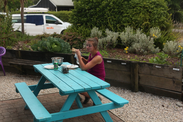 Campingplatz mit Gem&uuml;sebeet