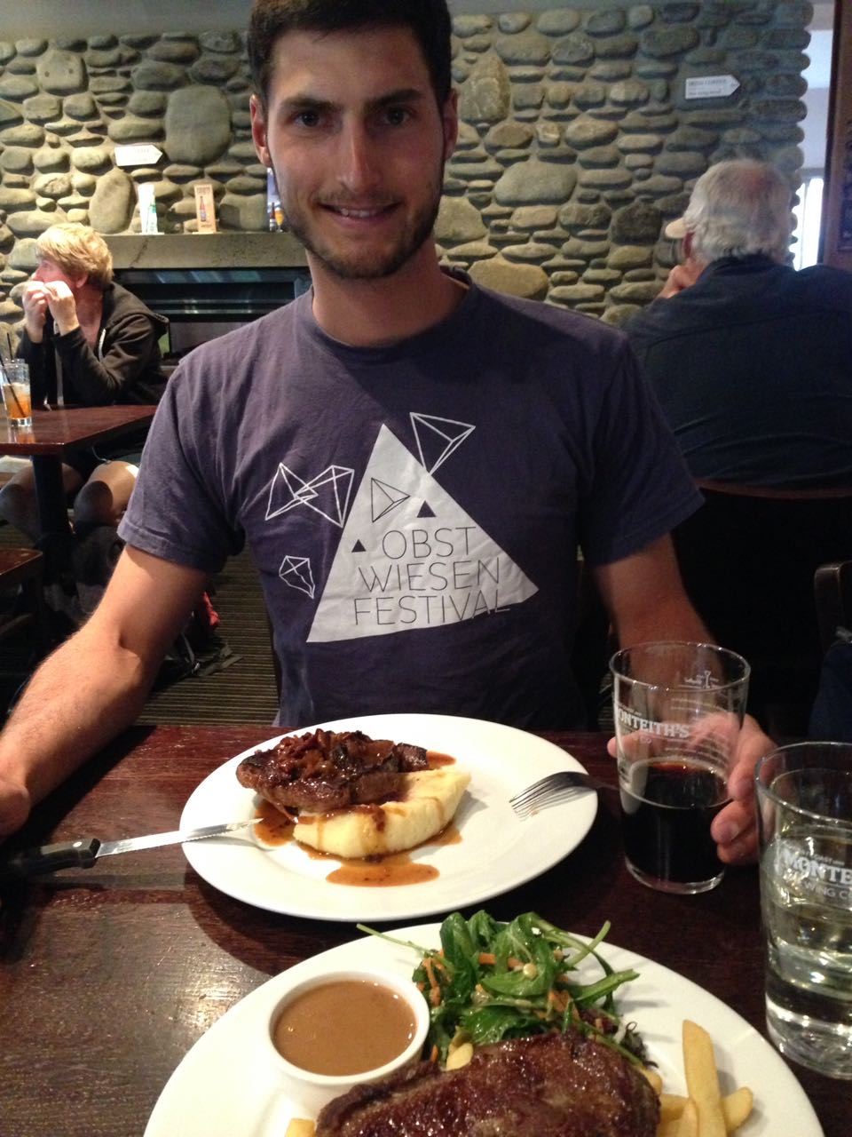 Beim Steakessen in Montheith's Bar